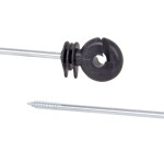 Izolátor pro elektrický ohradník s podpěrou 22 cm, pro vodiče do 12 mm - 10 ks