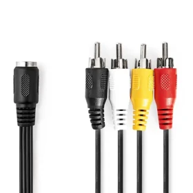 Nedis DIN Audio kabel DIN 5pinová (F) - 4x RCA (M) 0.20 m černá (CAGL20475BK02)
