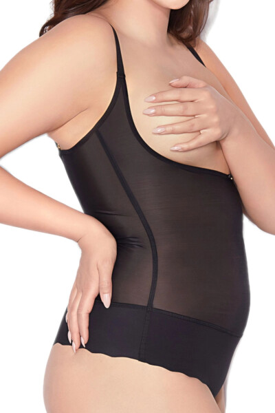Stahovací body Glam string black - MITEX černá M
