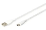Digitus USB-C - USB-A silikonový kabel 0,5m bílá / USB kabel / USB 2.0 / Power Delivery 60W (AK-300340-005-W)