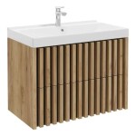 Koupelnová skříňka s umyvadlem SAT Delano 80x56x45 cm dub mat DELANO80ZDCUM DELANO80ZDCUM