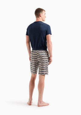 Pánské pyžamo 112101 4R583 18855 hnědé se vzorem - Emporio Armani M