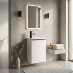 CERANO - Umyvadlová skříňka pro WC Zola - bílá matná + umyvadlo z lit. mramoru - bílá matná - 40x55x23,5 CER-999985