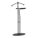 Němý sluha, výška 110 cm, masiv kaučukovník, černé moření, kov černý