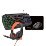 Meetion C490 černá / Herní sada: klávesnice + myš + sluchátka + podložka / USB / podsvícení / US layout (C490)