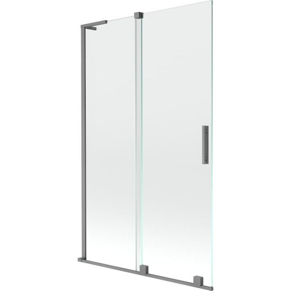 MEXEN/S - Velar L dvoukřídlá posuvná vanová zástěna 110 x 150, transparent, grafit metal 896-110-003-01-95