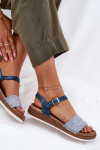 Dámské Sandály S Pletením Na Pásku Modré Inblu GS000050 40