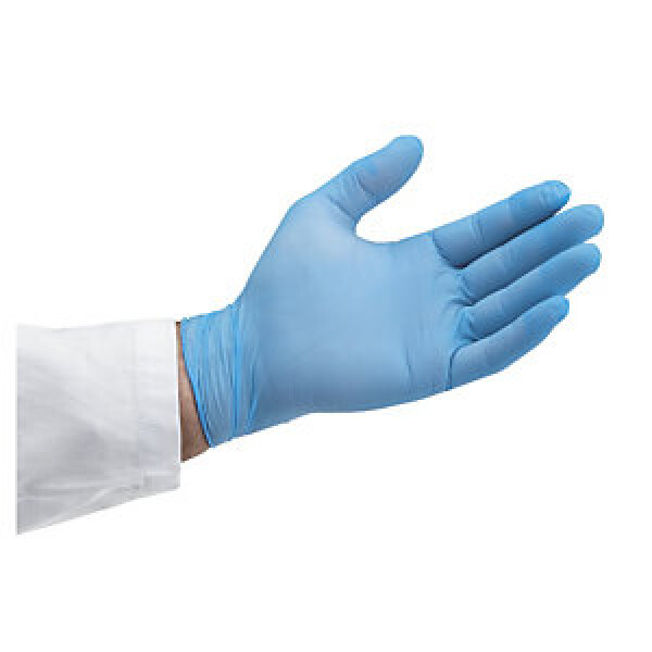 Modré nitrilové rukavice, bez pudru, hypoalergenní, velikost S (6/7)