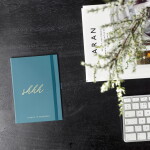 Busy B Notýsek na hesla A6 Teal, modrá barva, papír, textil