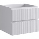 CERANO - Koupelnová skříňka pod umyvadlo Carole - bílá matná rýhovaná - 59x48x45 CER-674926