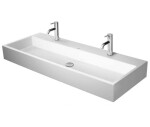 DURAVIT - Vero Air Dvojumyvadlo 120x47 cm, bez přepadu, s otvory pro baterii, WonderGliss, bílá 23501200431