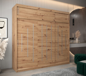 Šatní skříň Abi Y0 s nástavcem Barva korpusu: Dub artisan, Rozměry: 250 cm, Dveře: Dub artisan