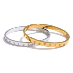 Pevný bangle náramek Delia - chirurgická ocel, Stříbrná