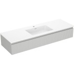 MEXEN/S - Rivel koupelnová skříňka 140 cm s umyvadlem Otis, 1 šuplík, reliéf , šedá mat/bílá mat 91A20-14023-1-BF62-W18M01