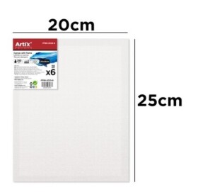 Artix Hobby bavlněné malířské plátno 20 x 25 cm, pack 6 ks