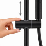 Erga Dubaj, sprchový set s baterií a hlavovou sprchou 23 cm, černá matná, ERG-YKA-BP.DUBAJ23-BLK