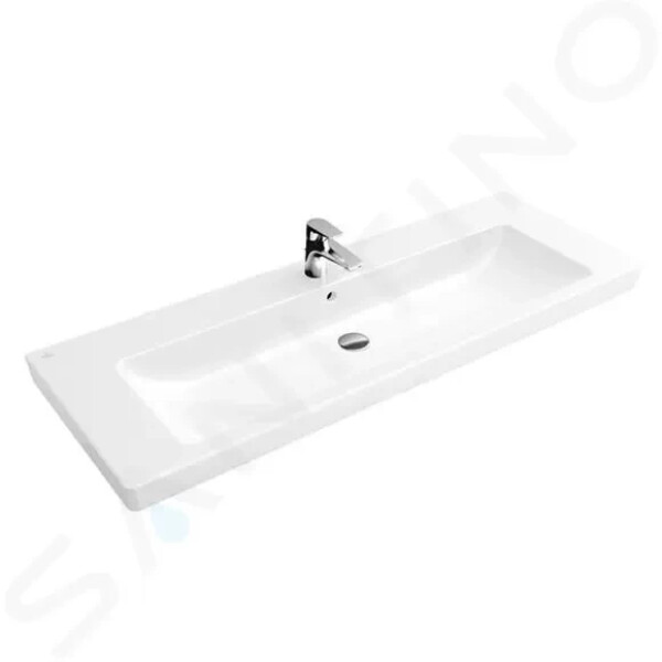 VILLEROY & BOCH - Subway 2.0 Umyvadlo nábytkové 1300x470 mm, s přepadem, s otvory pro baterii, bílá 7176D001