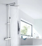 CERANO - Sprchový nástěnný sloup Elma - termostatická sprchová baterie - chrom CER-423607
