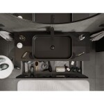 MEXEN/S - Orio koupelnová skříňka pod umyvadlo 120 cm s deskou, 1 šuplík, černá lesk 91A10-12047-1-BFC70