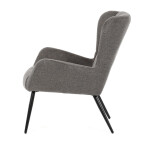 Křeslo ušák, šedá, látka, AK-H9206 GREY2