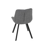 Židle jídelní, šedá látka, nohy černý kov