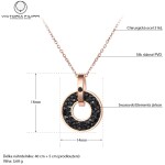 Náhrdelník Monica Black - chirurgická ocel, Zlatá 40 cm + 5 cm (prodloužení)