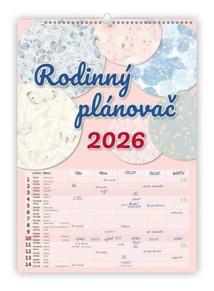 Kalendář nástěnný 2026 - Rodinný plánovač