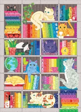 COBBLE HILL Puzzle Vyšívaná deka: Duhové kočky