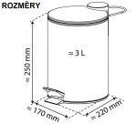 Eisl - Kosmetický pedálový koš, nerezová ocel, cca 3 l, s automatickým spouštěním BA0300 BA0300