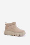 Zazoo 60470 Kožené boty zateplené vlnou na platformě světle béžové 40