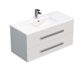 Koupelnová skříňka s umyvadlem SAT Cube Way 100x53x46 cm bílá lesk CUBE461002BIMOD CUBE461002BIMOD