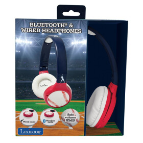 Lexibook 2v1 bluetooth skládací sluchátka Baseball s limitem hlasitosti - Alltoys Lexibook