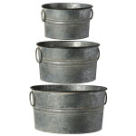 Ib Laursen Kovový květináč Urban Garden Handles L, stříbrná barva, kov