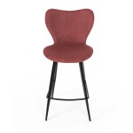 Židle barová, červená látka, černá podnož