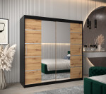 Šatní skříň Abi V4 Barva korpusu: Černá, Rozměry: 150 cm, Dveře: Černá