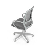 Židle kancelářská, bílý plast, šedý MESH a šedá látka, plastový kříž, houpací mechanismus.