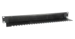 Equip / Kartáčový průchozí panel 19" černá / 1U / RAL 9005 (327413)