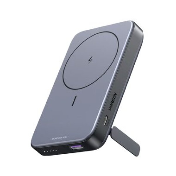 UGREEN Magnetic Wireless šedá / bezdrátová powerbanka / 10000mAh / 20W / Qi / USB-C / USB-A (6941876210862)