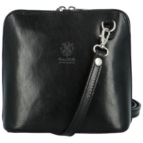 Luxusní dámská kožená crossbody kabelka Defra, černá