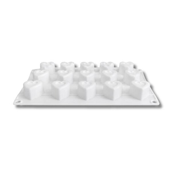Silikonová forma na pečení/na mražené dezerty Cesil Srdce s otvorem 4,5 cm (na 15 ks) 4 cm
