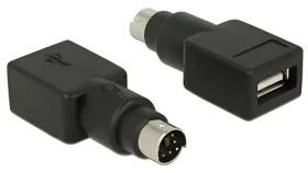 Delock černá / Adaptér / PS/2 (M) - USB-A (F) (65898)
