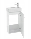 Erga Kim, závěsná WC skříňka 39x21x60 cm + keramické umyvadlo 40cm, bílá lesklá, ERG-207-D-04003+1406 ERG-207-D-04003-1406