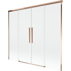 MEXEN/S - Rox vanová zástěna 2-křídlová posuvná 170 x 150, transparent, růžové zlato 8C9-170-002-60-00