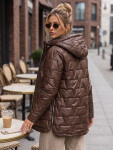 Dámská prošívaná bunda s odnímatelnou kapucí, hnědá, FashionStreet TY5796 S