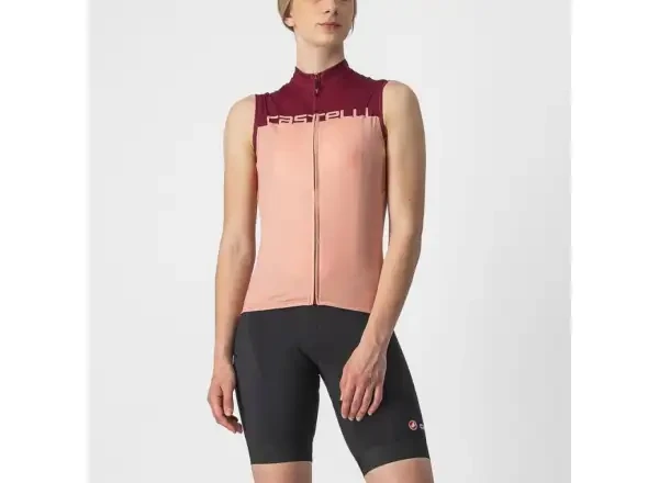 Castelli Velocissima dámský dres bez rukávů blush/bordeaux vel.