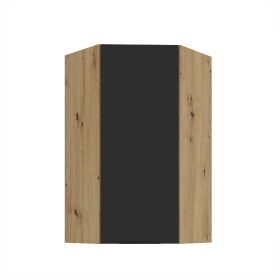 Horní rohová skříňka Aria 60x60 GN-108 1F (45°) Barva korpusu: Dub artisan, Barva dvířek: BL - Black AFM