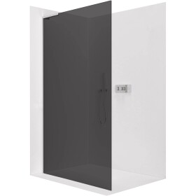 CERANO Sprchová zástěna Walk-in Onyx L-levá vzpěra - 8 mm - chrom, grafitové sklo - 50x200 cm