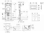 GEBERIT - Duofix Set předstěnové instalace, klozetu Subway 2.0 a sedátka softclose, tlačítko Sigma30, matný chrom/chrom SANI11CK2114
