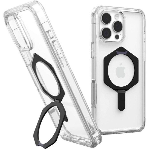 Urban Armor Gear Plyo XTE zadní kryt na mobil Apple iPhone 16 Pro Max transparentní, černá 1552552, Kompatibilní s MagSafe, stojící, odolné vůči nárazům