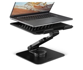 AXAGON STND-LRB, hliníkový stojan pro notebooky 10"-17.3" s nastavitelnou výškou, úhlem a 360° rotací, černý EDF_1023789